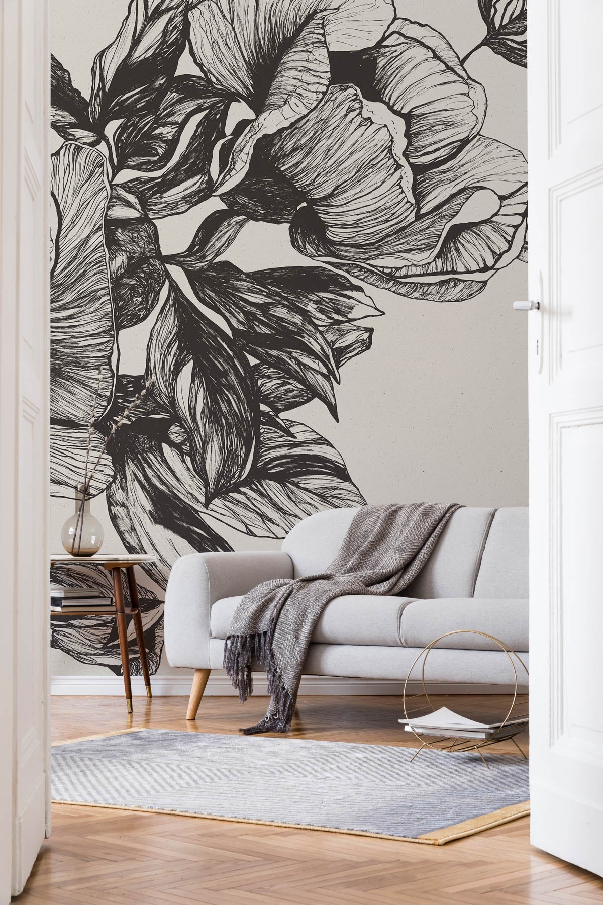 Giant Peonies Mural