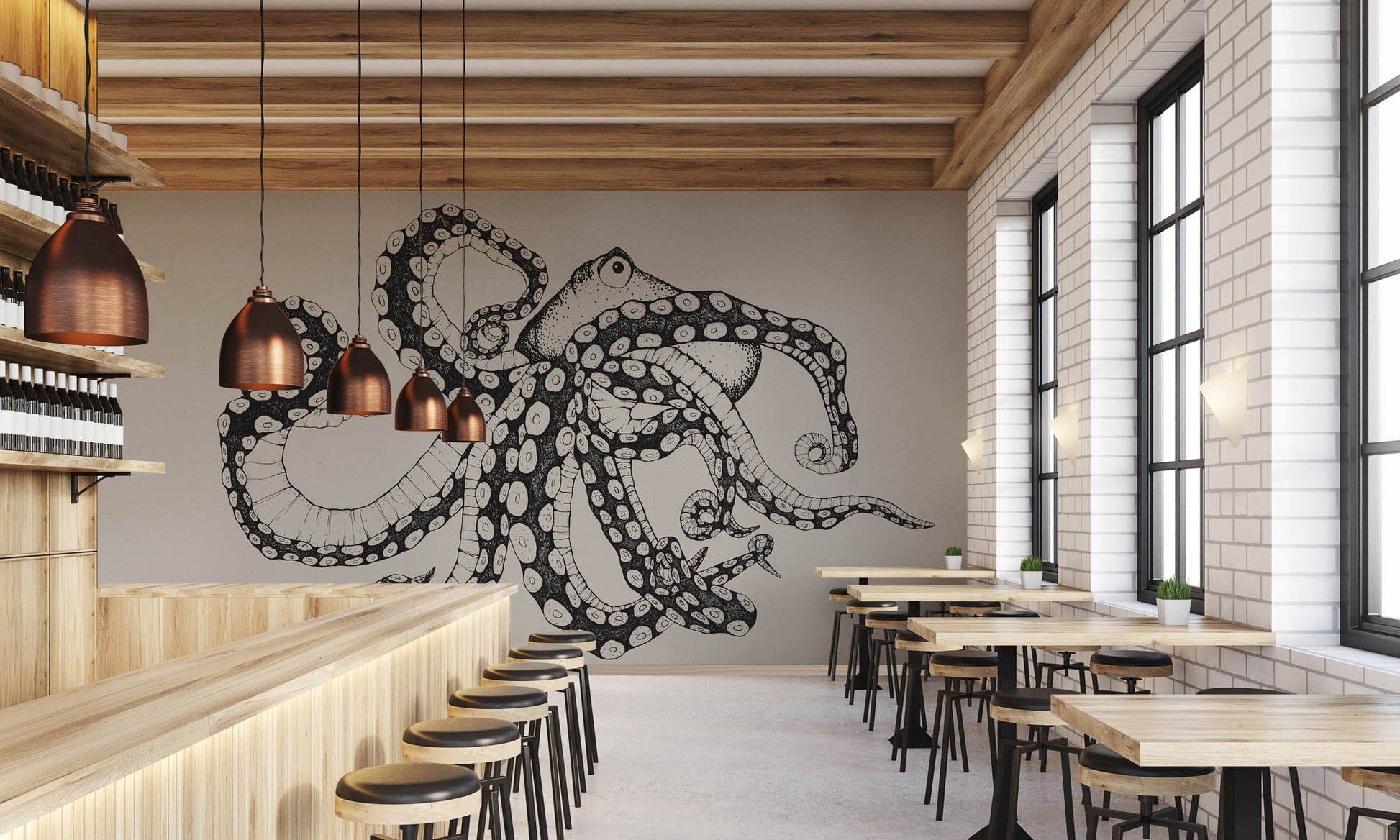 Octopus X Ray Mural