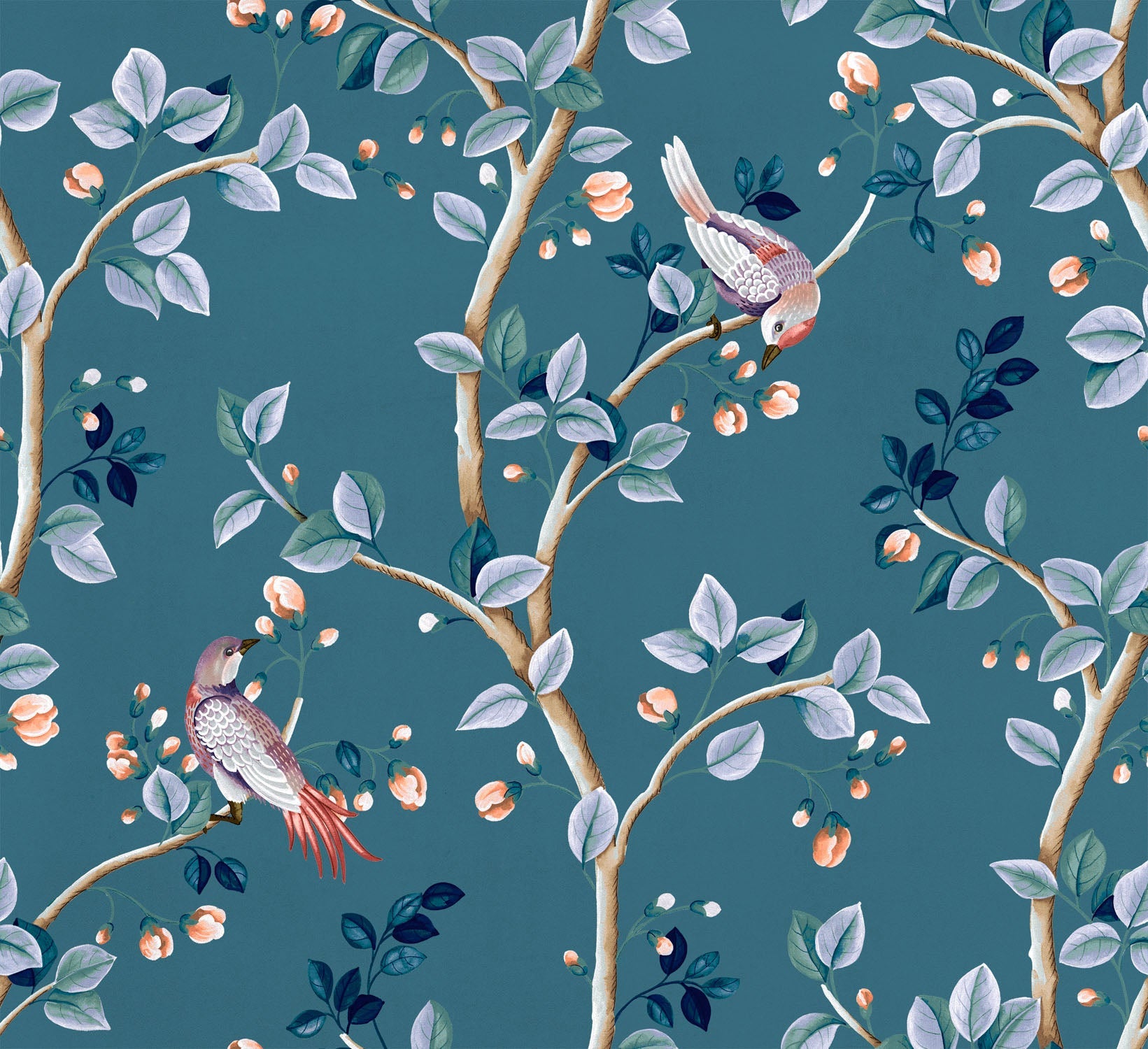 VCB00123 Birds Prosperity Wallpaper