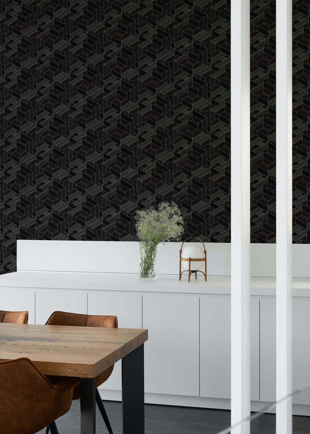 Hexagon VCA00445 Veneer Wallpaper