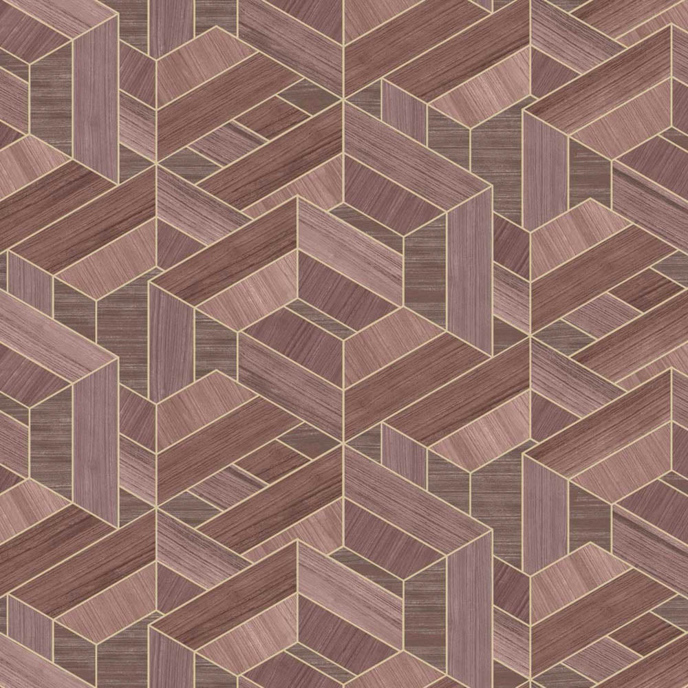 Hexagon VCA00447 Veneer Wallpaper