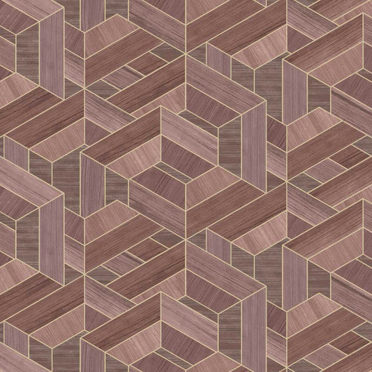 Hexagon VCA00447 Veneer Wallpaper