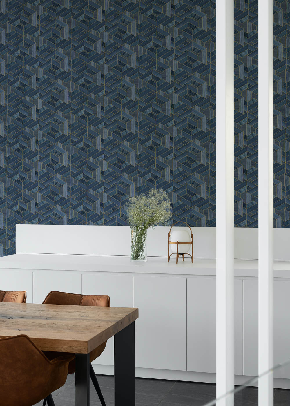 Hexagon VCA00450 Veneer Wallpaper