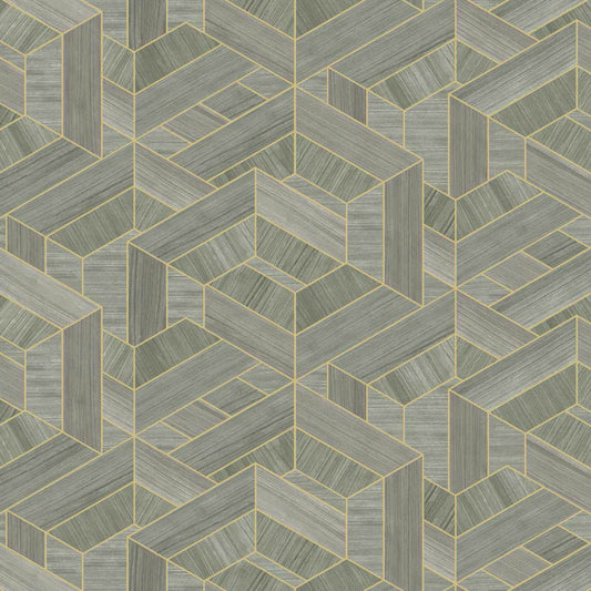 Hexagon VCA00452 Veneer Wallpaper