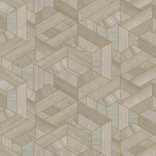 Hexagon VCA00453 Veneer Wallpaper